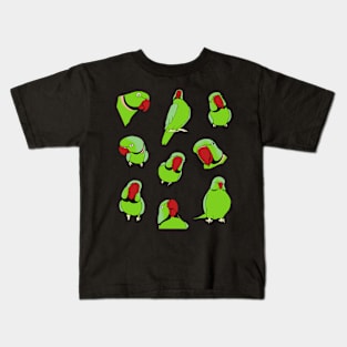 green indian ringneck pattern Kids T-Shirt